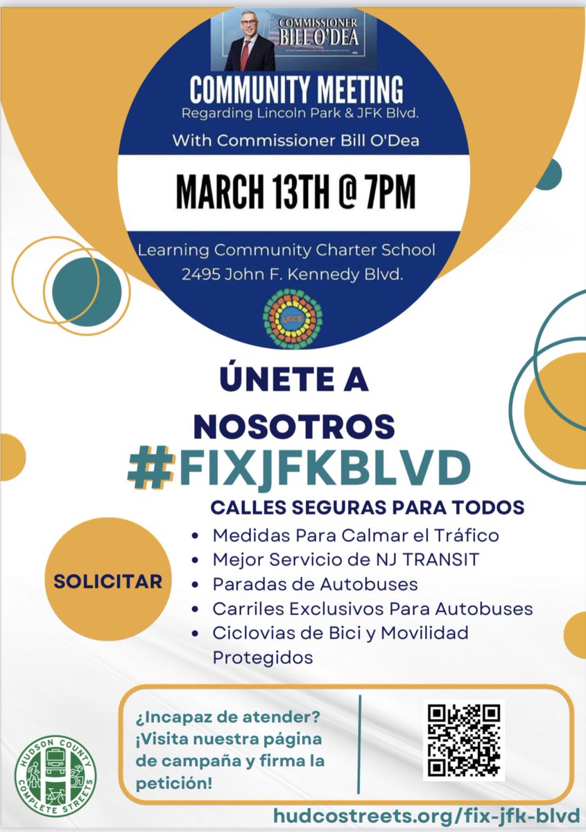 Join us on March 13th at 7p to talk about how we can #FixJFKBlvd 
#safestreetsforall