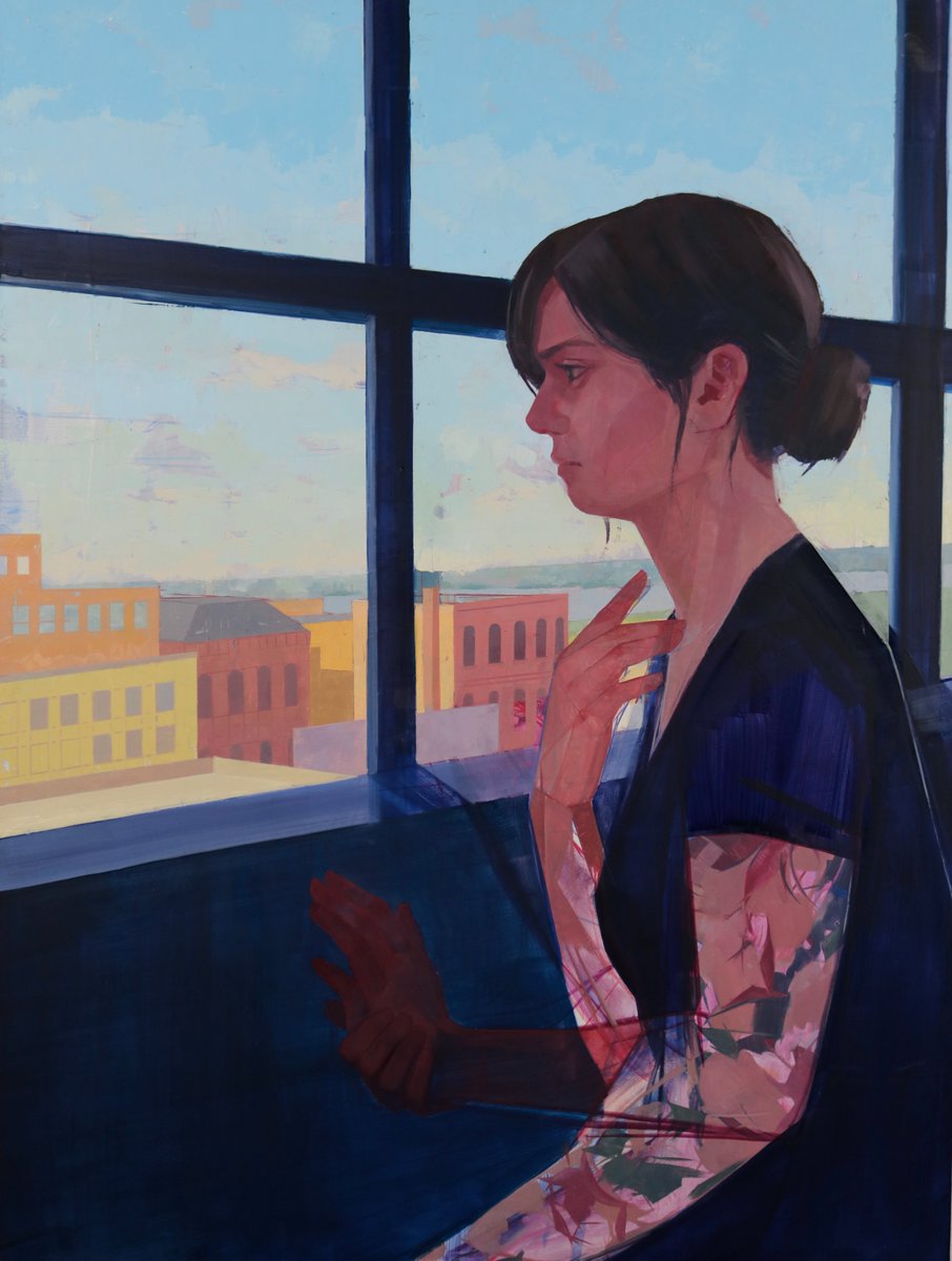 "This painting is a self portrait, painted from life, and was a part of my Senior Thesis and BFA show. It went through such a transformation in the days leading to the deadline, that it hung wet on the gallery wall." - Amanda Arruda

See Emerging Figures 
bit.ly/3ZyD8dE