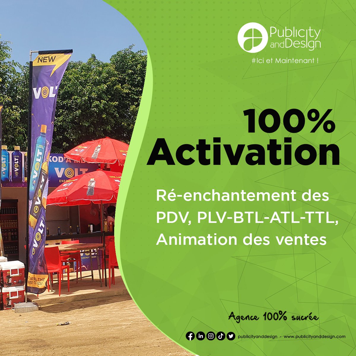 PublicityAgence's tweet photo. De la conception à l'implémentation, nous  vous accompagnons dans vos projets d'#activation à travers :

👉🏾Ré-enchantement des PDV

👉🏾PLV-BTL-ATL-TTL

👉🏾 Animation des ventes

Contacter nous au Tel: 658 675 925
Email: agence@publicityanddesign.com

#publicityanddesign #activation https://t.co/4MbknHLP7y