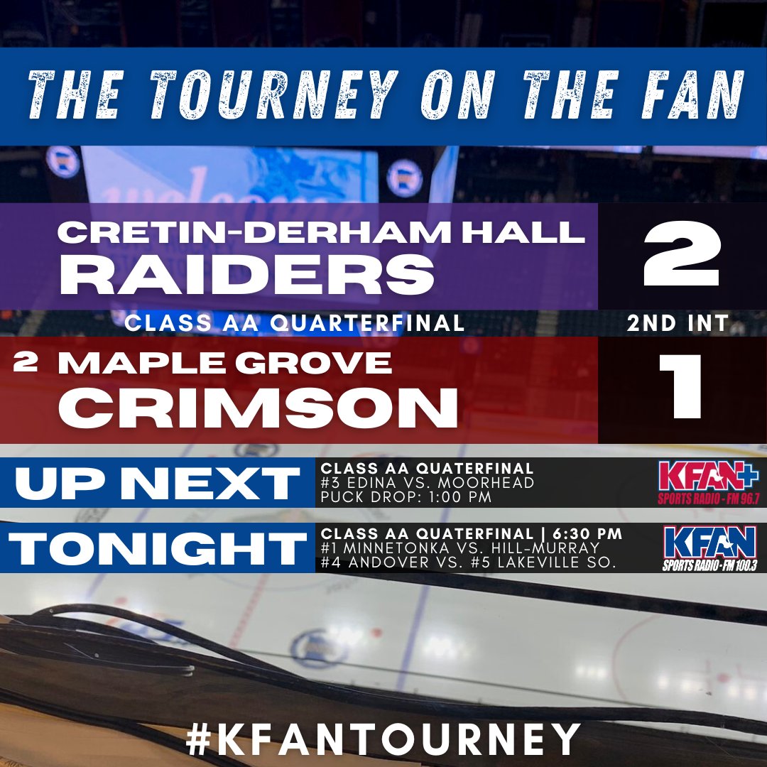 KFAN Plus on Twitter "After two periods of play the Raiders lead the