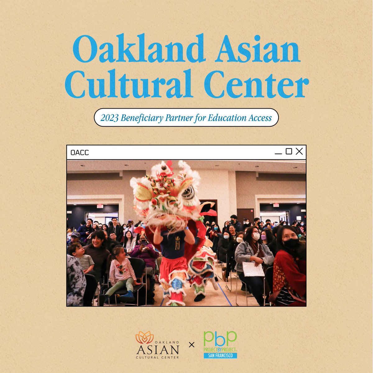 pbpsf's tweet image. We are thrilled to announce ✨Oakland Asian Cultural Center (OACC)✨ as our 2023 beneficiary partner! 🎉🎊 

OACC works with artists and community members to address pressing social issues such as immigration rights, anti-racism, and neighborhood displacement.