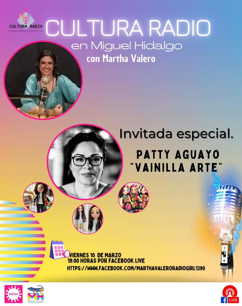 Alcaldía MH Desarrollo Social (@mhdessocial) on Twitter photo No te pierdas Cultura Radio en Miguel Hidalgo con la Locutora Martha Valero que estará de invitada una gran artista mexicana Patty Aguayo "Mujeres en el arte" Viernes 10 de Marzo 7 de la noche por facebook live: facebook.com/Marthavalerora… No te pierdas Cultura Radio en Miguel Hidalgo con la Locutora Martha Valero que estará de invitada una gran artista mexicana Patty Aguayo "Mujeres en el arte" Viernes 10 de Marzo 7 de la noche por facebook live: facebook.com/Marthavalerora…