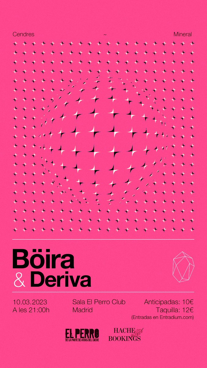💗 MAÑANA VAMOS A MADRID 💗

Nos vemos en el <a href="/elperroclubmad/">Sala EL Perro Madrid</a> a las 21:00h junto a <a href="/wearederiva/">DERIVA</a>.

🎟️ Aún quedan anticipadas: entradium.com/events/boira-d…

Organiza <a href="/hachebookings/">🌹H∆CHE B○●KINGS🌹</a> ❤️