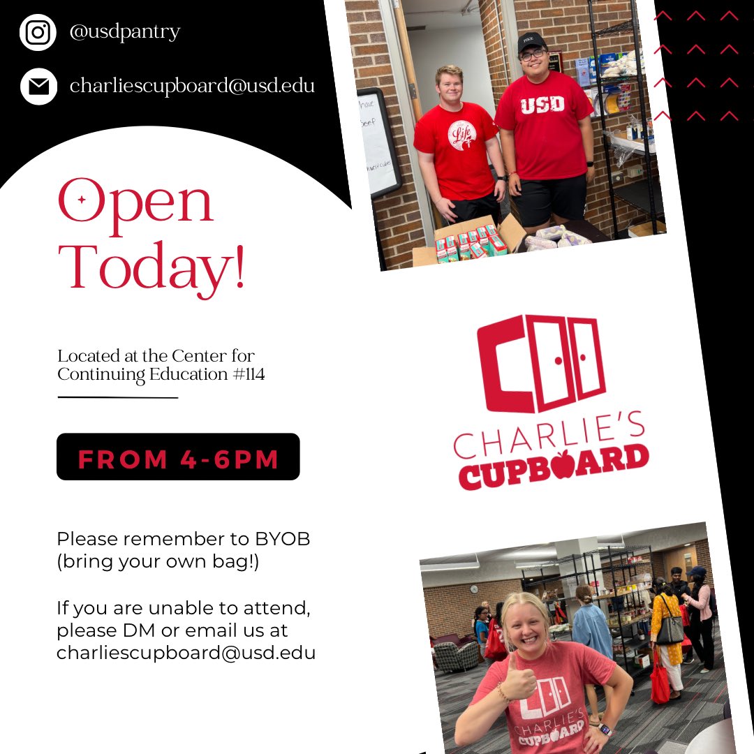 Open today from 4-6pm. Please BYOB (bring your own bag!) while visiting the Cupboard! Safe travels &amp; we will see you this evening. ❤️