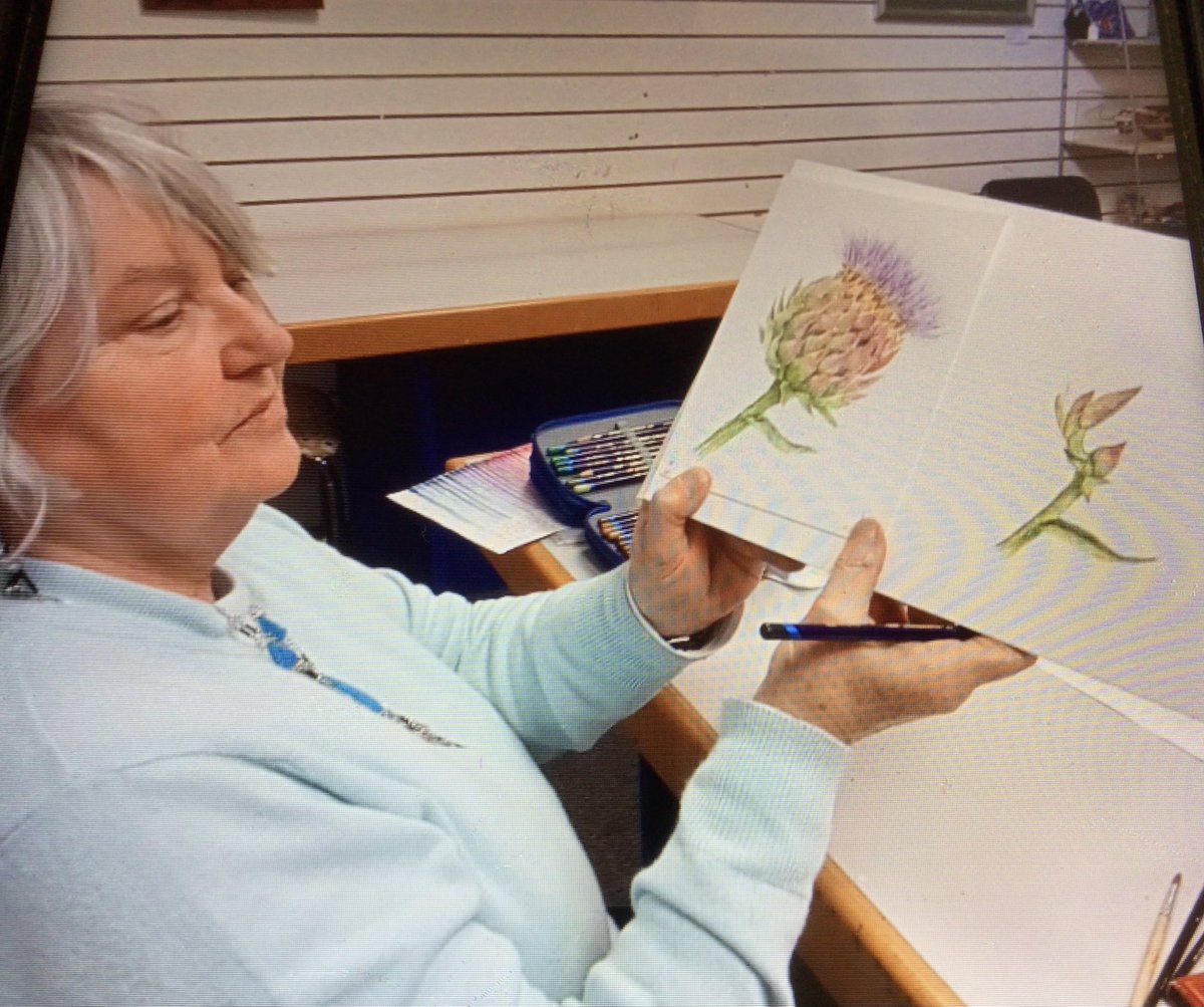 gallery_bay's tweet photo. Lots of lovely artwork in for March. The workshops are very popular. Val Tomlinson’s watercolour pencil workshop. https://t.co/db3uvD9dtT