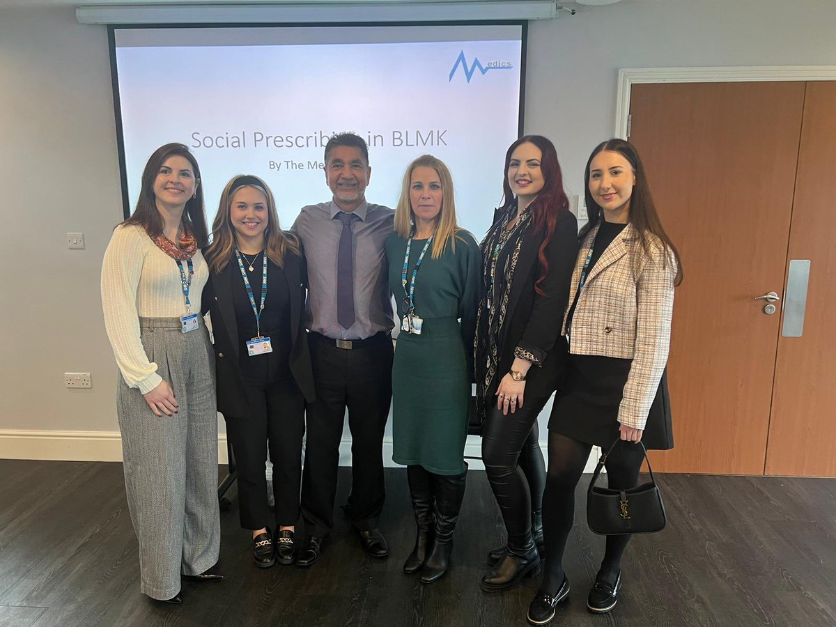 Medics PCN were proud to celebrate National Social Prescribing Day with BLMK ICS today. Helping to improve patient lives with a personalised care approach putting the patient at the centre of care. #NationalSocialPrescribingDay @ BazBarhey