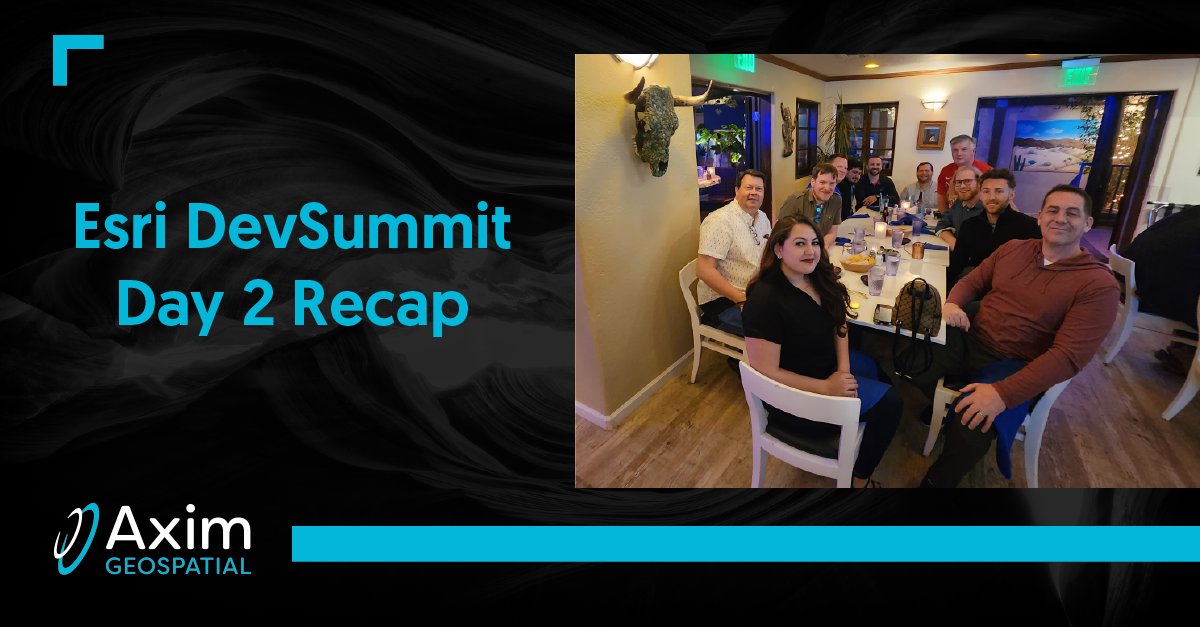 Take a look at our Day 2 recap from the #EsriDevSummit, with key takeaways from our attendees, such as new capabilities and functionalities to automation and extension of Esri technologies & more. Check it out here:

bit.ly/3FyDRUj

#AximGeospatial #EsriPartner #ArcGIS