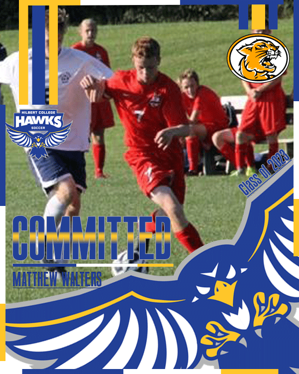 Hilbert_MSoccer's tweet photo. Welcome!!! Matthew Walters will be joining us as the next student athlete of the 2023 recruitment class from @FCSD_Panthers. Matthew is a forward with pace who we can't wait to watch as a #HilbertHawk #HawkYeah https://t.co/Ah5TPIU1HL