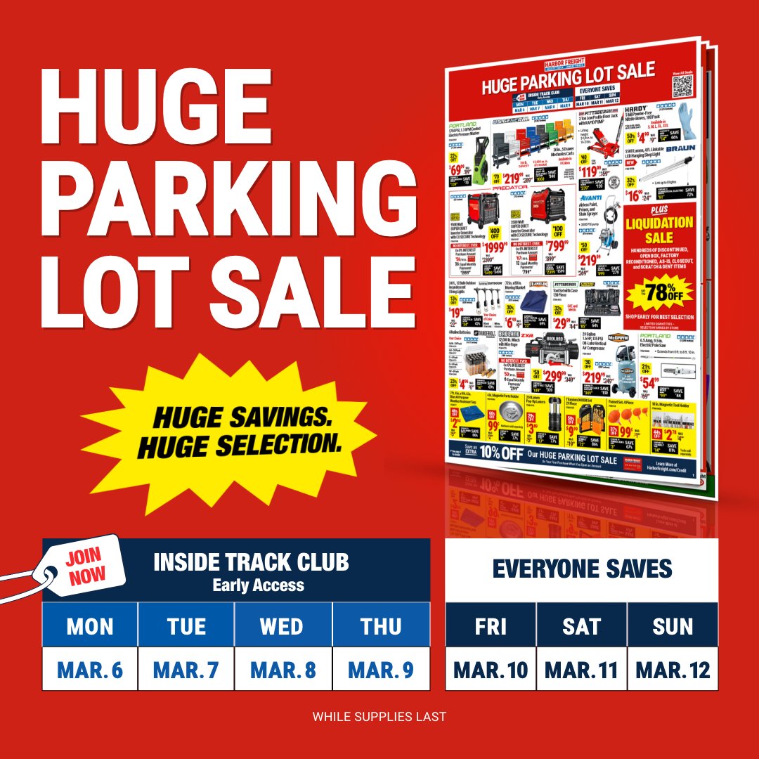 Harbor Freight on Twitter "Inside Track Club Members Get EARLY access