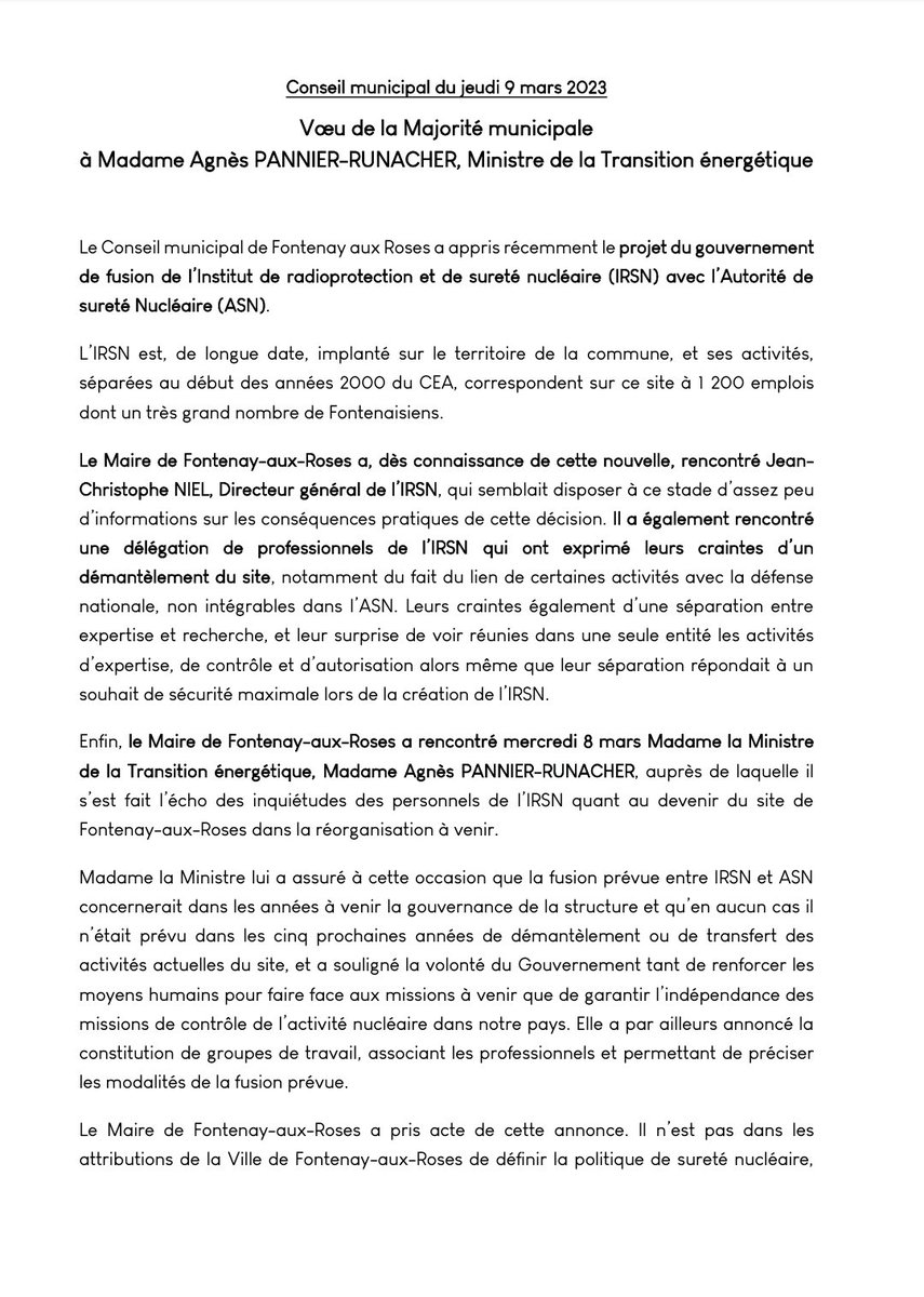 FontenayDemain's tweet photo. Un voeu sera d'ailleurs présenté par la majorité municipale lors du Conseil Municipal du 09 mars 2023 https://t.co/lL5UBWSIi4
