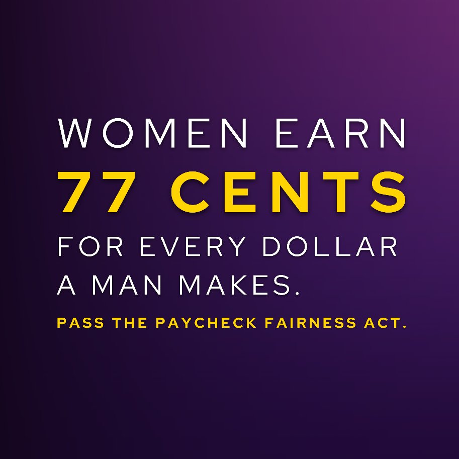 YWCAUSA's tweet photo. It's simple: men and women in the same job deserve the same pay. The #PaycheckFairnessAct is a needed step forward in ensuring we close the #WageGap once and for all. Thank you @rosadelauro and @PattyMurray for reintroducing this critical legislation today to #CloseTheGap. https://t.co/DkN3dhI0IE