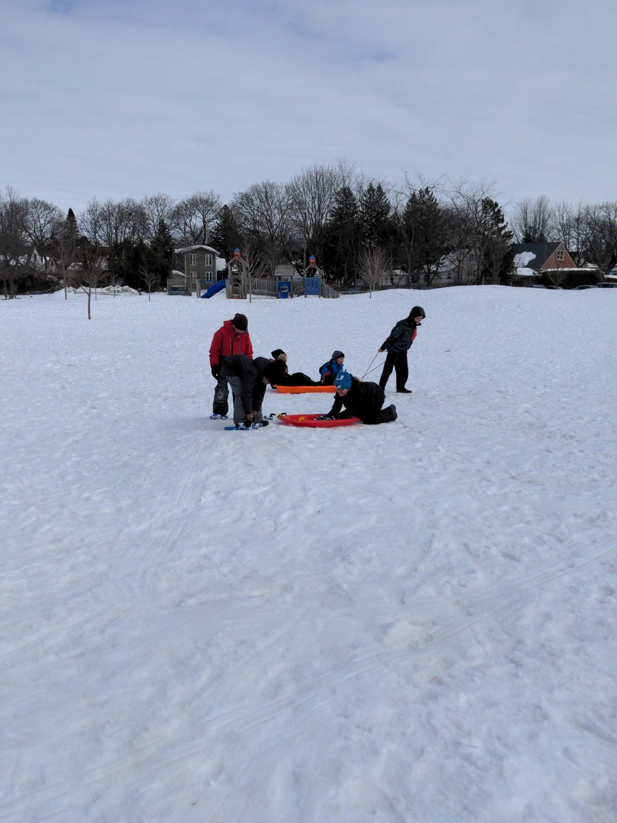 #OutdoorEd in GLP! #SpecEd #RelationshipBuilding We experimented with @WEGowling 's new #SnowShoes! <a href="/OCDSB/">OCDSB</a>