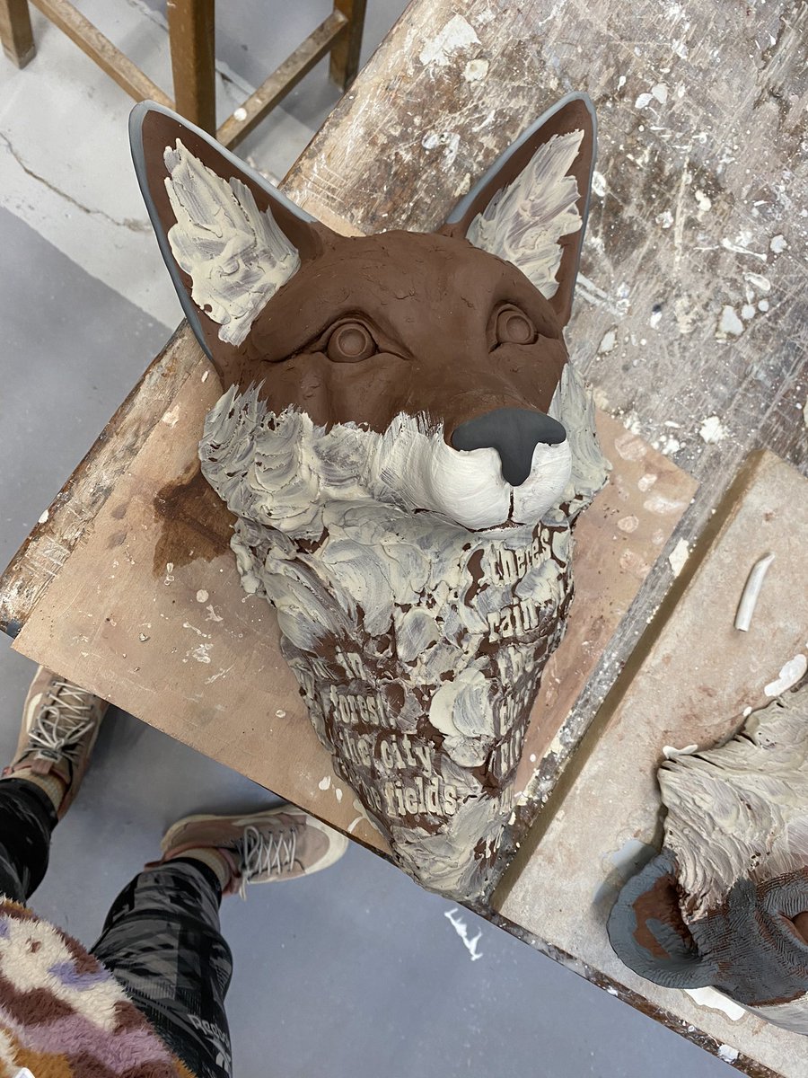 Abbie Sunter (@sunter_studio) on Twitter photo Foxy boi is officially finished and drying out in the kiln room. My other two sculptures have survived the bisque firing so at the moment, far so good 😊👌🏻 <a href="/DerbyUniArts/">University of Derby School of Arts</a>
#art #ceramic #ceramics #ceramicsculpture #sculpture #clay #ceramicart #contemporaryceramics #clayart #fox Foxy boi is officially finished and drying out in the kiln room. My other two sculptures have survived the bisque firing so at the moment, far so good 😊👌🏻 <a href="/DerbyUniArts/">University of Derby School of Arts</a>
#art #ceramic #ceramics #ceramicsculpture #sculpture #clay #ceramicart #contemporaryceramics #clayart #fox