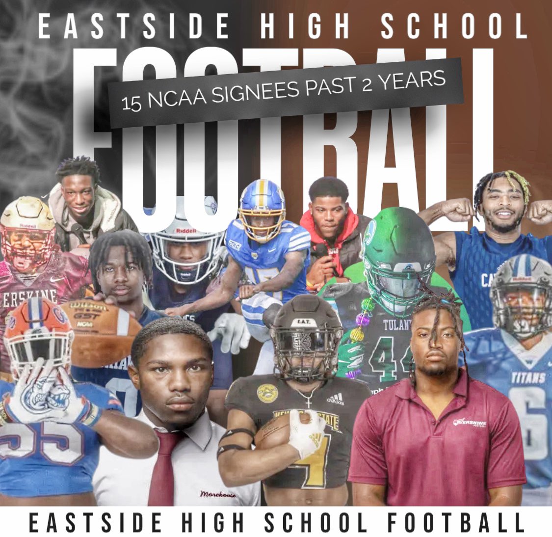 𝟏𝟓 𝐍𝐂𝐀𝐀 𝐒𝐈𝐆𝐍𝐄𝐄𝐒 𝐈𝐍 𝐓𝐇𝐄 𝐏𝐀𝐒𝐓 𝐓𝐖𝐎 𝐘𝐄𝐀𝐑𝐒 𝐀𝐓 𝐄𝐀𝐒𝐓𝐒𝐈𝐃𝐄  ‼️‼️‼️

<a href="/CoachCawthon/">Jay Cawthon</a> @Mansell247 <a href="/RecruitGeorgia/">Recruit Georgia</a> <a href="/BigFaceSportss/">BigFaceSports, (Recruiting & Scouting)</a> <a href="/NEGARecruits/">Northeast Georgia Recruits</a>  <a href="/NCAA/">NCAA</a> 

#WeBleedGreen🦅 #NCAA #OurStandard