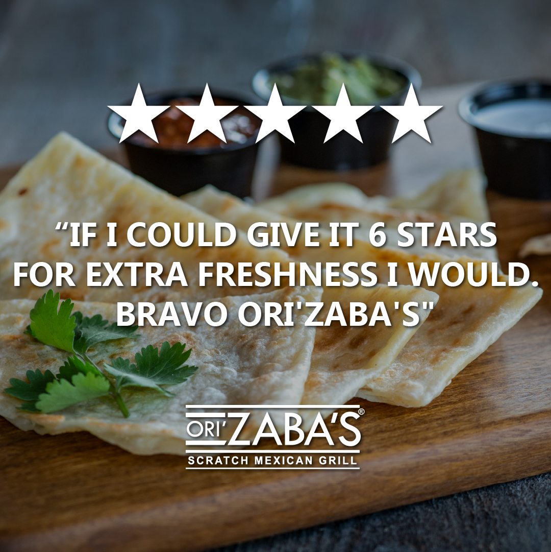 ⭐️⭐️⭐️⭐️⭐️ "First time ordering delivery from them, and whoever was working packed some serious love into my burrito. Salads and tacos danced with flavor. If I could give it 6 stars for extra freshness I would. Bravo Ori'Zaba's" – Alex B., Google Reviews

✴️ Save  ...