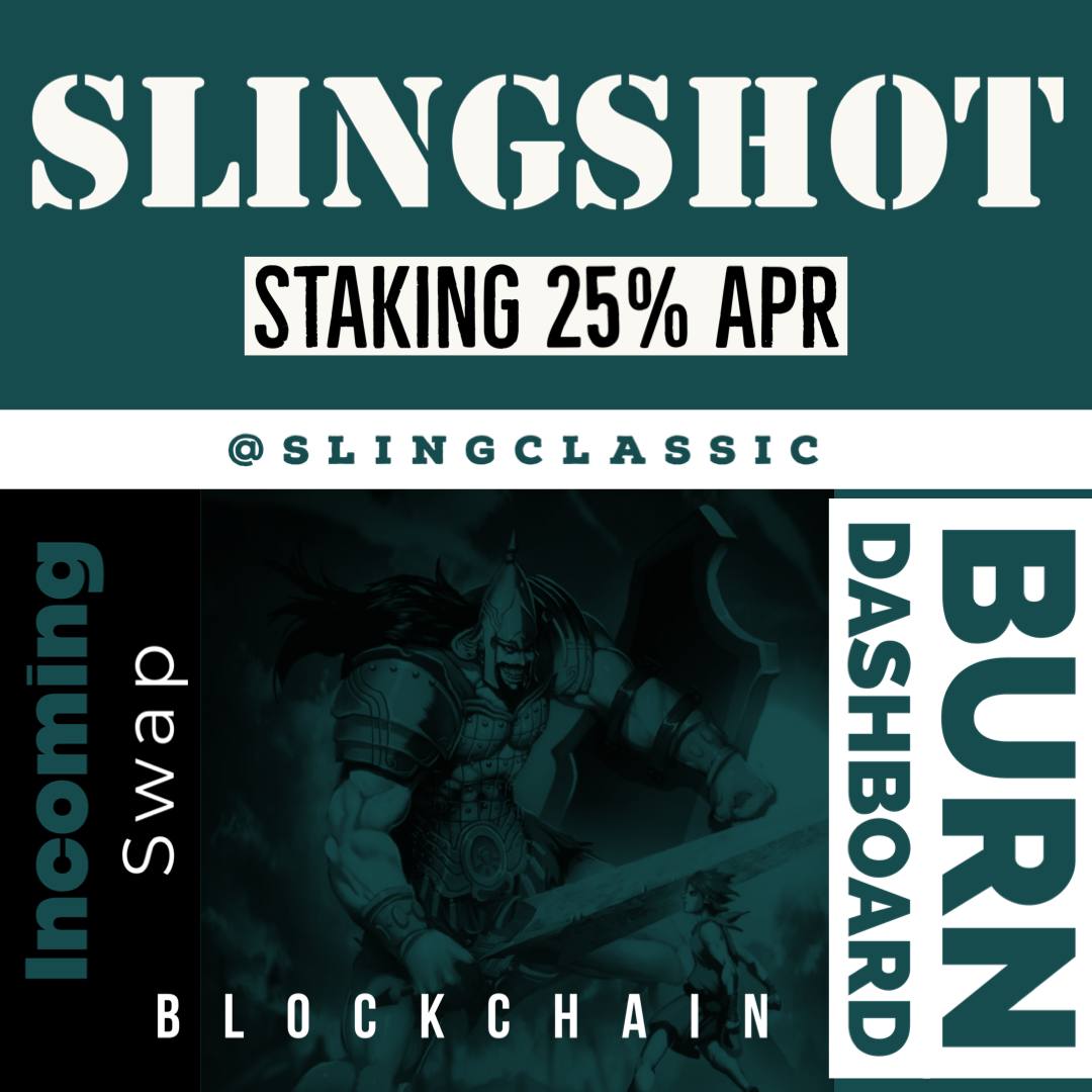 📣📣 Announcement 📣📣

We are proud to announce that development has started on our staking platform where Sling investors shall be rewarded with 25% APR with no limits to quantity.

Our website roadmap has been bullishly updated and a white paper released. #SLINGCHAIN $SLING