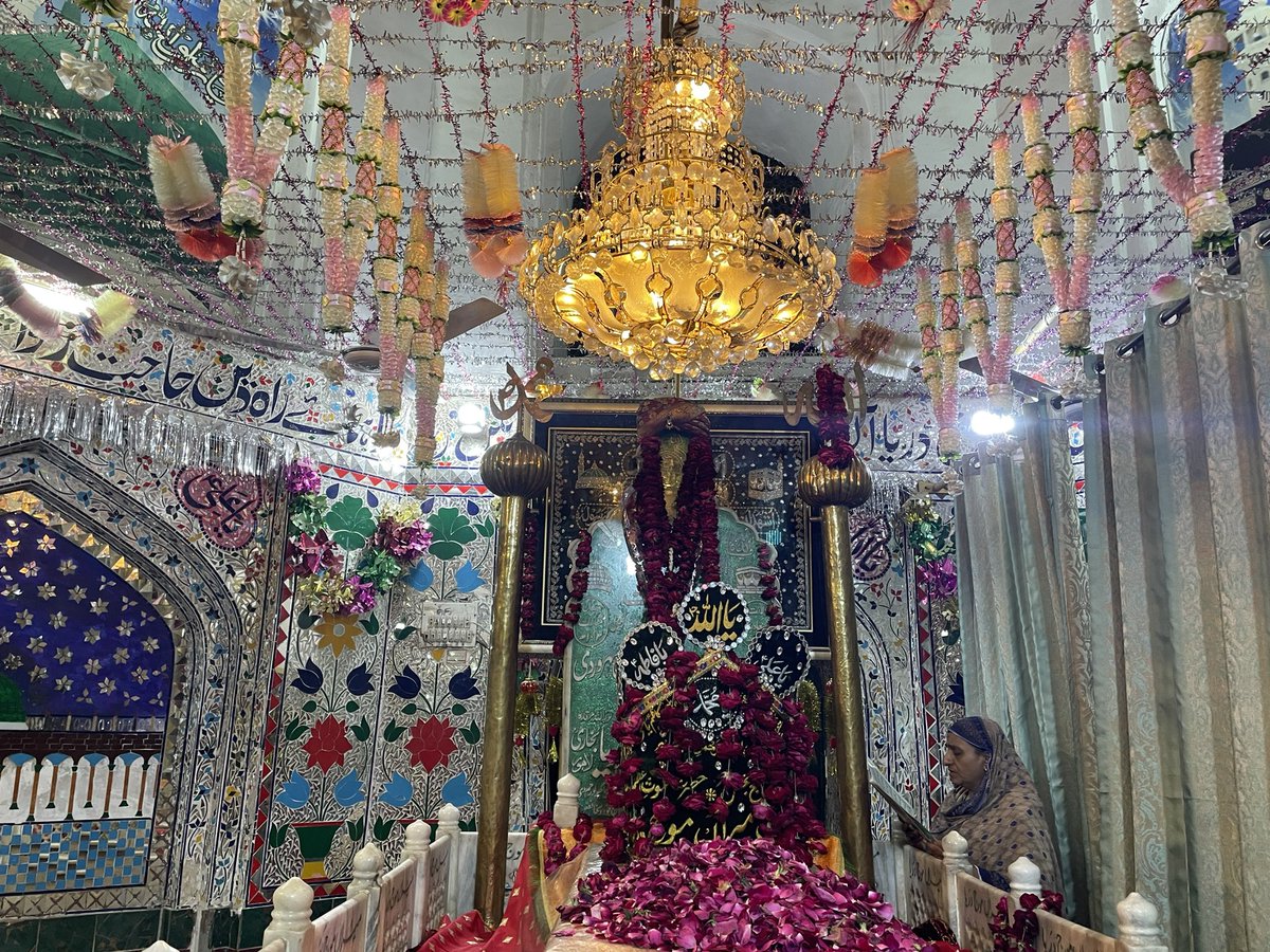 inside the eye-popping decor of the Mawja Darya shrine in Lahore, Pakistan. It’s about the only thing that hasn’t changed at this ancient site.