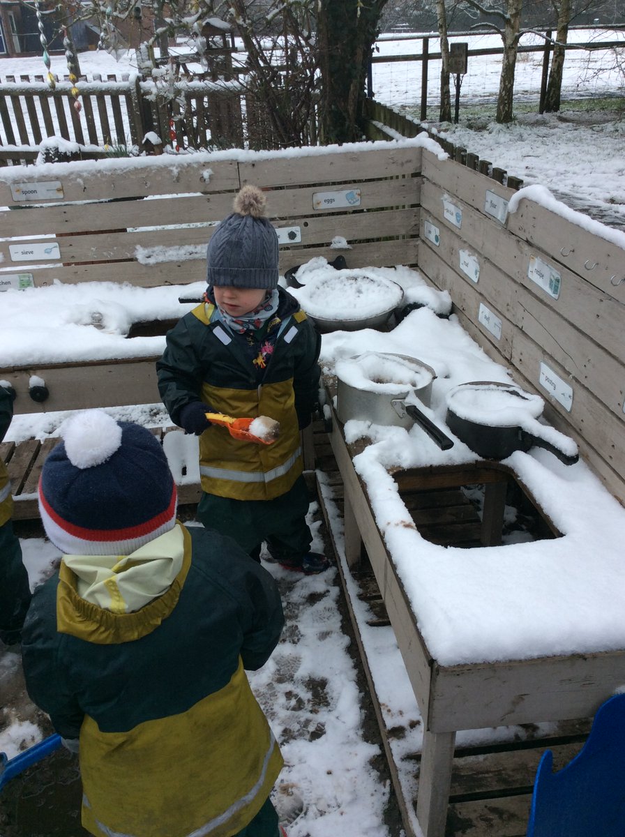 What's on the menu today in the mud kitchen? Certainly not mud. Today it was a snow kitchen! Who knew that snow pie and snow soup would taste so delicious!