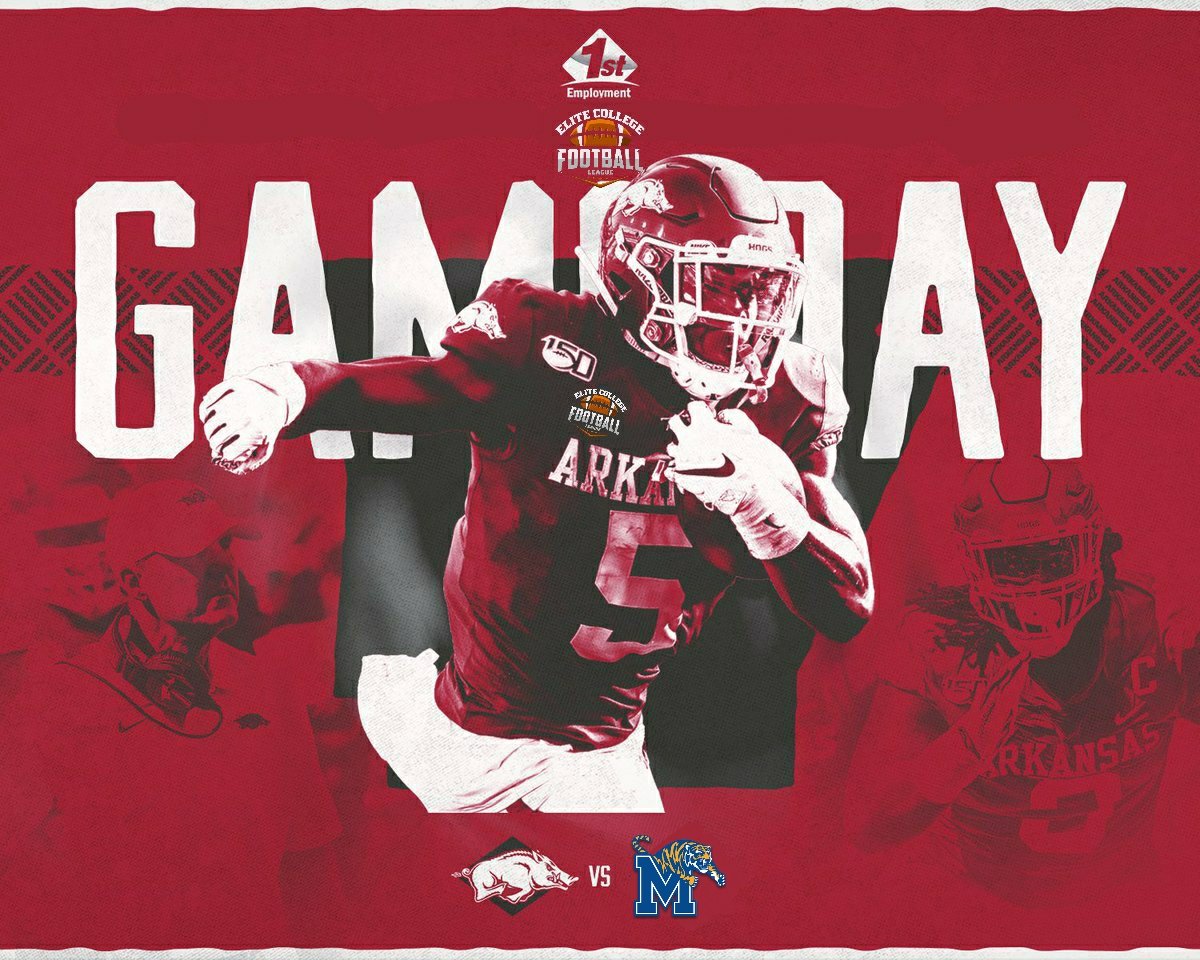 Gearing up for another <a href="/ECFL_21/">E.C.F.L.</a> game day! Best of luck to you all over at <a href="/EcflMemphis/">ECFL Memphis Tigers 🐅</a>! 
#WooPig #RazorbackNation