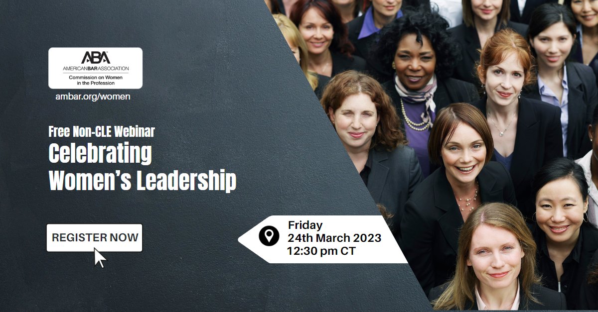 ABAWomen's tweet image. Join ABA President Deborah Enix-Ross and Commission on Women in the Profession Chair Hon. Maureen Mulligan as they lead a robust roundtable discussion about the history of the advancement of women in the legal profession.
Register now at ambar.org/women