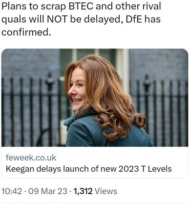 almartinnn's tweet photo. DFE @educationgovuk decision making summed up eloquently by these two releases today. Thousands of learners and young people about to be let down without any consideration https://t.co/uq5hCSwMxH