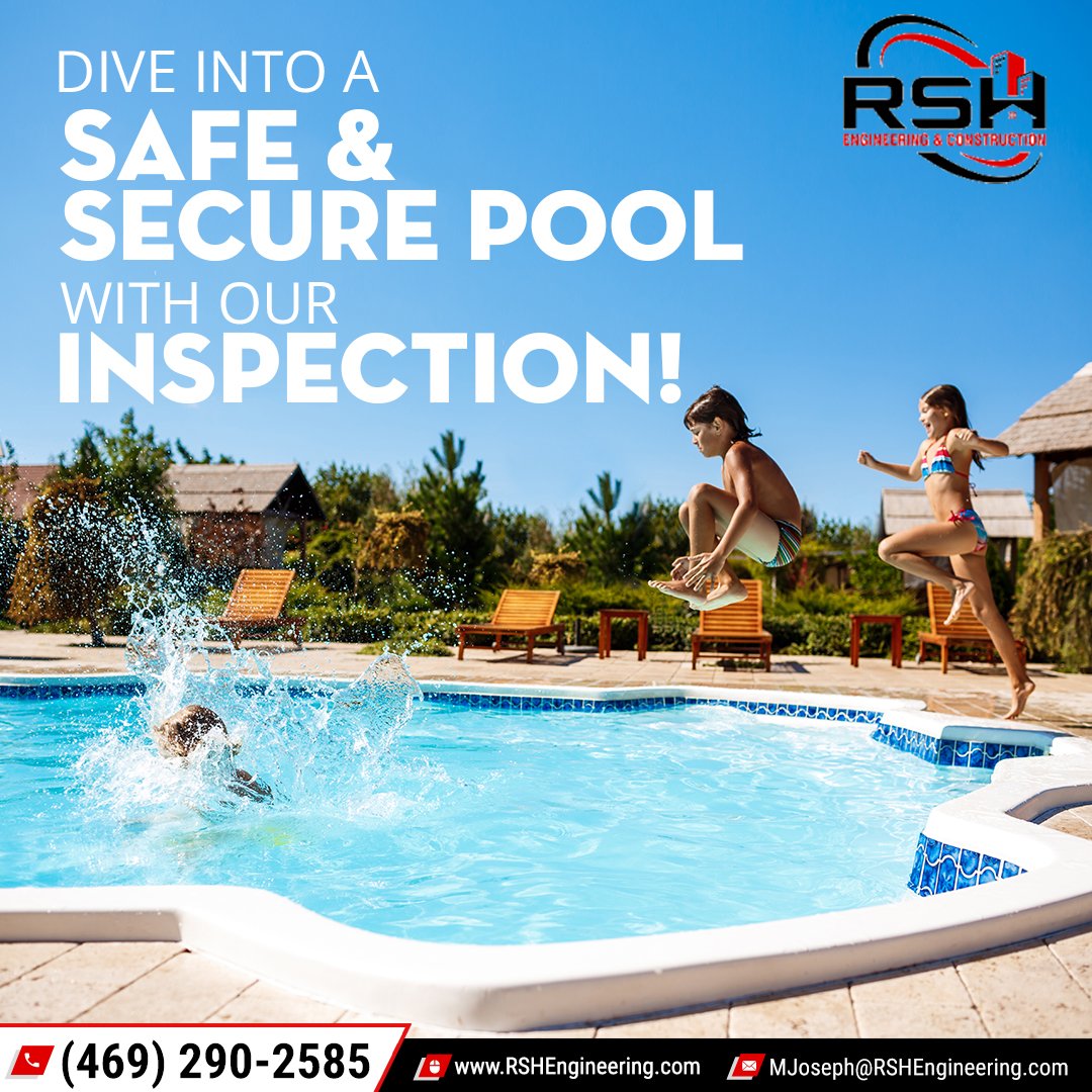Jump in with Peace of Mind! Ensure Your Pool is Safe and Secure with Our Expert Inspection Services.

Book Now👉: rshengineering.com/service/pool-s…

#poolservice #poolinspection #swimmingpool #poolmaintenance #pools #poolrepair #poolcleaning #swimmingpools #RSHEngineeringandConstruction