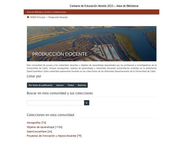 BiblioUCA's tweet image. Del 6 al 10 de marzo se celebra en todo el mundo la Semana de la Educación Abierta 2023 #OpenEducationWeek2023, la #Bibliouca de @univcadiz  se suma a esta iniciativa con 
➡️Producción Docente en el Repositorio de la UCA  
➡️Guía Kit REA
biblioteca.uca.es/noticia/semana…