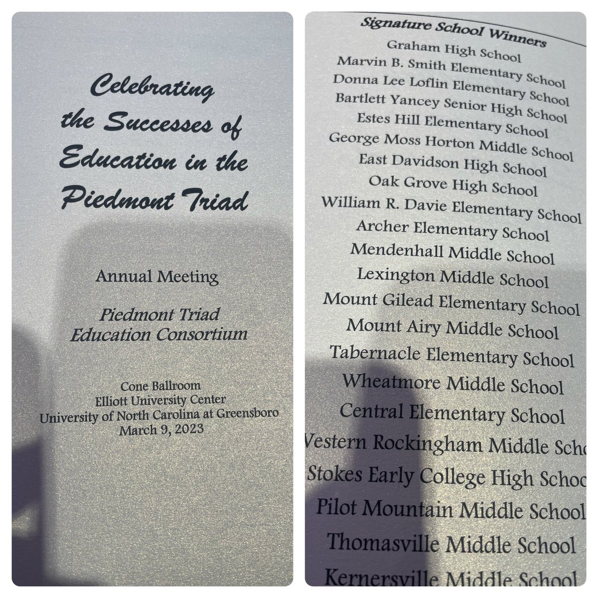 Great morning at the PTEC Signature Breakfast! We celebrated two of our <a href="/GCSchoolsNC/">Guilford Co. Schools</a> schools, their amazing principals and teams! Congratulations to <a href="/MendenhallGCS/">Mendenhall Middle School</a> and <a href="/ArcherGCS/">Archer Elementary</a>! We are so proud of all work to improve student outcomes and support the whole child! <a href="/Super_GCS/">Dr. Whitney Oakley</a>