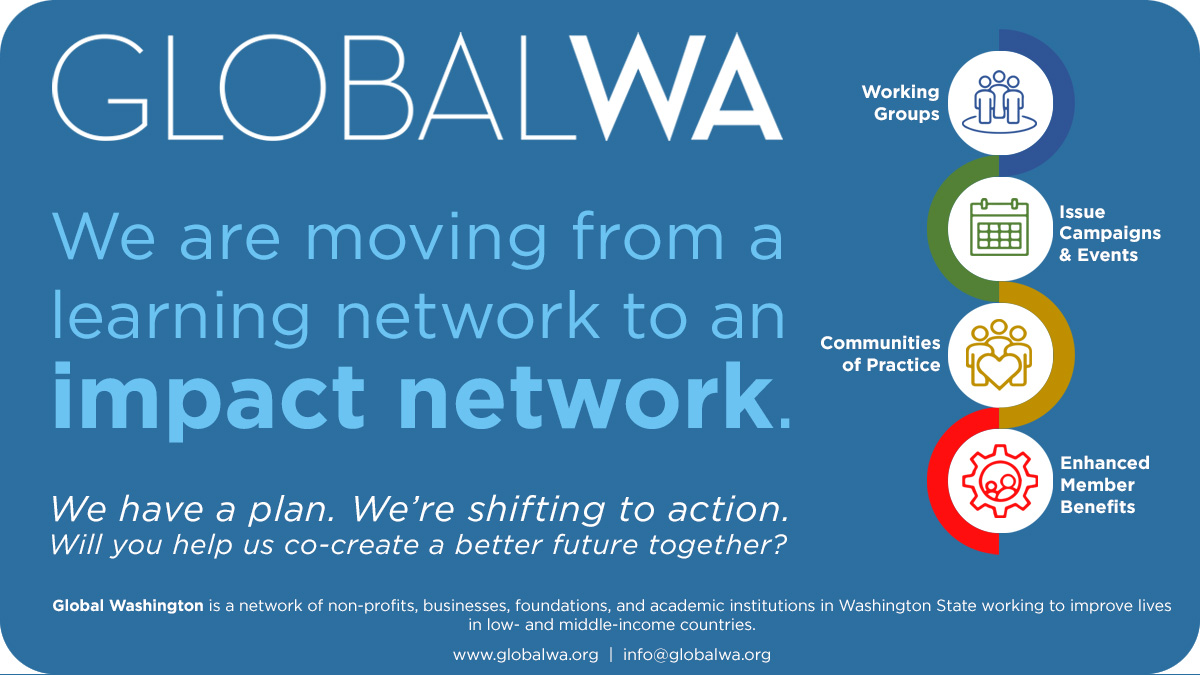 *ANNOUNCEMENT*
GlobalWA is shifting from a learning network to an IMPACT NETWORK! 

Will you join us? 

Learn more about our new GlobalWA 2023-2026 Strategic Plan: globalwa.org/about-us/strat…

#globaldevelopment #impactnetwork #cocreation #partnerships #workinggroup #peernetworks