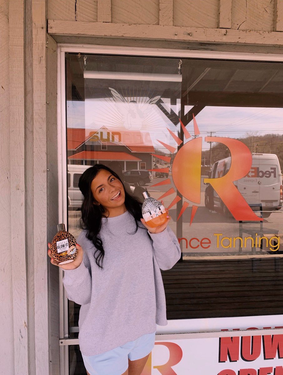 RadianceTanKy's tweet photo. Miss Haley with a couple of brand new lotions &amp; chapstick ☀️ Come see us today, as we just got a new shipment in! https://t.co/6TMjuaAr0D