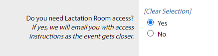 Love to see this on a conference registration form! 😍Thank you <a href="/ucanr/">Ag&Natural Resources</a> for supporting breastfeeding!!