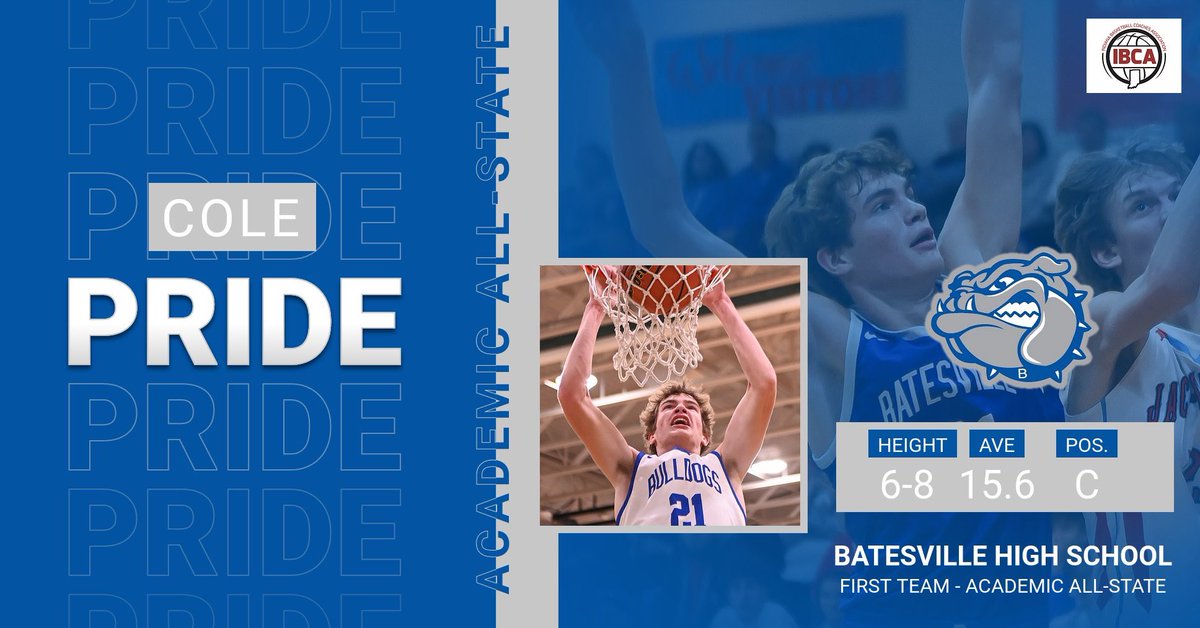 Coach Garrett (@coachagarrett) on Twitter photo More accolades for <a href="/ColePride_/">Cole Pride</a> <a href="/IBCA_Coaches/">IBCA Coaches</a> named him 1st Team Academic All State!! Stringent academic requirements must be met paired with performance on the court.
Thanks Big Smooth for representing Batesville 🏀 on the hardwood and in the classroom. 👊 More accolades for <a href="/ColePride_/">Cole Pride</a> <a href="/IBCA_Coaches/">IBCA Coaches</a> named him 1st Team Academic All State!! Stringent academic requirements must be met paired with performance on the court.
Thanks Big Smooth for representing Batesville 🏀 on the hardwood and in the classroom. 👊