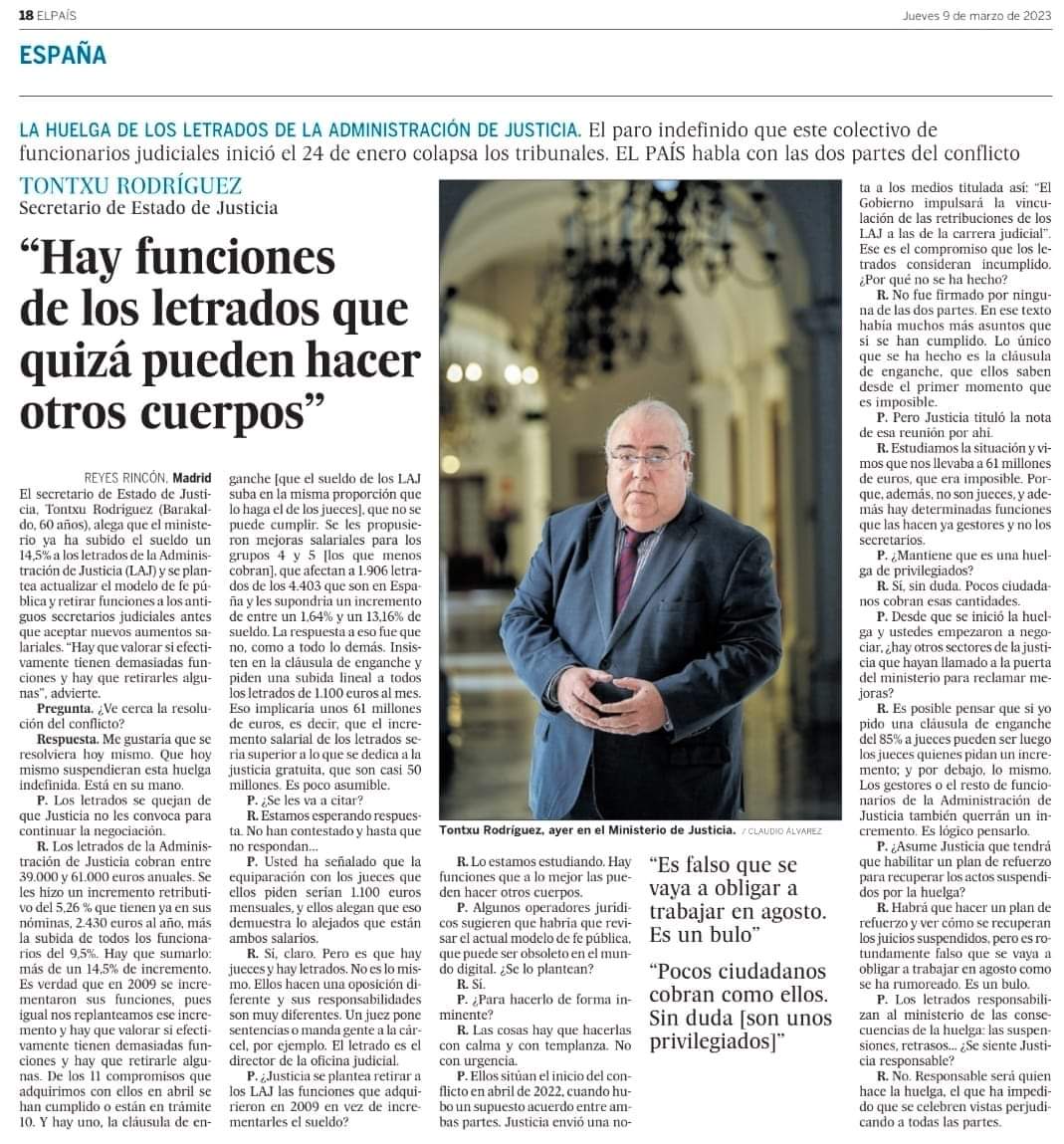 Sil_Arroyo's tweet photo. ¿Tontxu está pensando en nosotros (gestores y tramitadores) para encasquetarnos funciones de los LAJs a coste cero? https://t.co/mbVd7I92cu