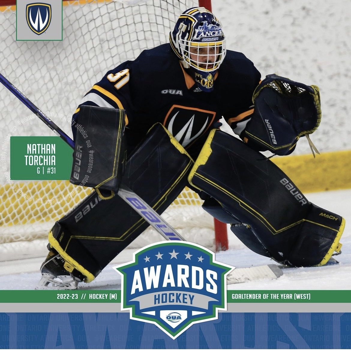 SportyOmen's tweet photo. OUA Hockey: @WindsorLancers dominate the crease. 

WHKY: Lancer’s goaltender, Kristen Swiatoschik, was named OUA Goaltender of The Year. 

MHKY: Lancer’s goaltender, Nathan Torchia, was named OUA Goaltender of The Year for the West.

👏🏻👏🏻👏🏻 https://t.co/qm55eB1dVm