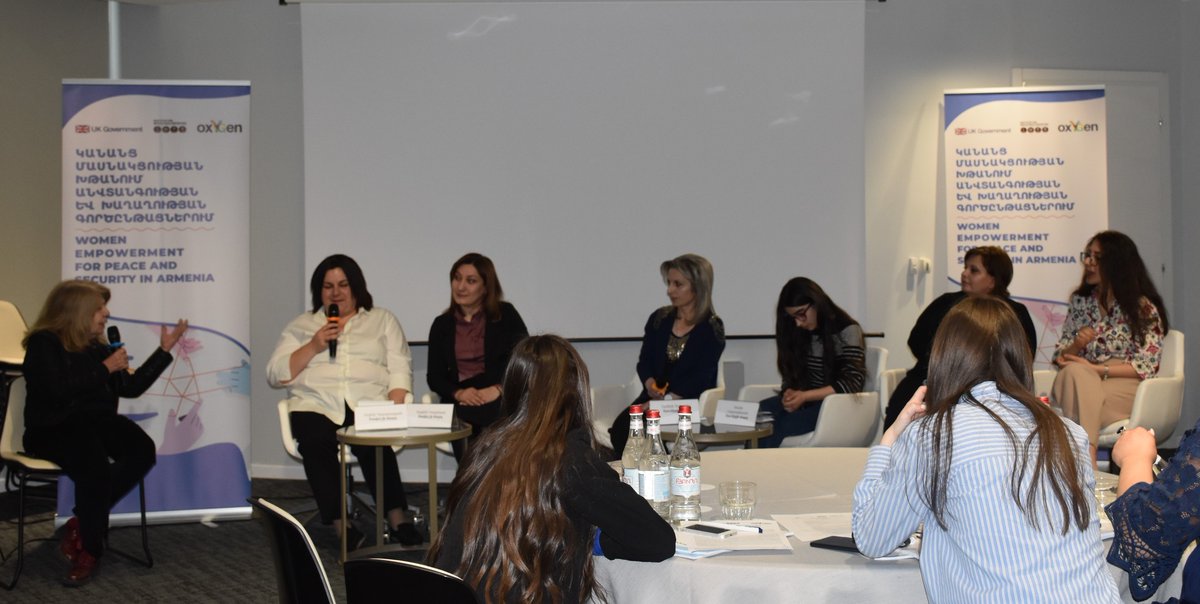 UKinArmenia's tweet image. “Women &amp;amp; girls are central to UK Government’s defence &amp;amp; foreign policy efforts. I’m pleased that this 🇬🇧 funded project is raising awareness, building capacity &amp;amp; developing networks,” said Ambassador @JohnGallagherUK at the National Conference on #PWS Agenda funded by #UKCSSF.