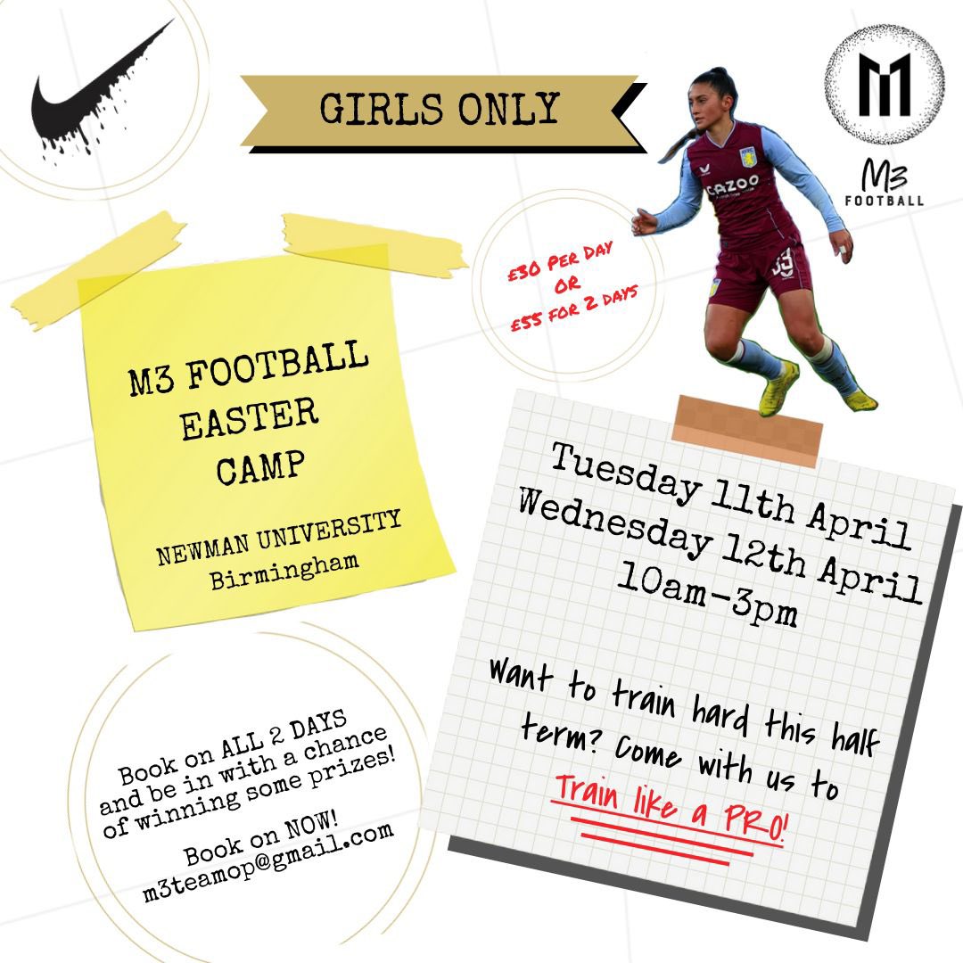 M3FootballC's tweet photo. M3 EASTER CAMP 🚨

2 Locations:
JMO Sports Park &amp; Newman Uni 
10am-3pm 

We are so happy to have 2 locations running for camp and we can’t wait to see every single M3 Baller back with us ⚡️✨

M3 Ballers - we are waiting for you! 💥

#M3Football #M3Ballers https://t.co/G2FqGF4WpT