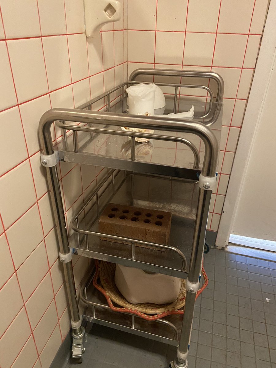 rae98537760's tweet photo. I really get a kick out of the absurd decor in the bathroom of this brooklyn coffee shop: https://t.co/Uc74nRQGDR