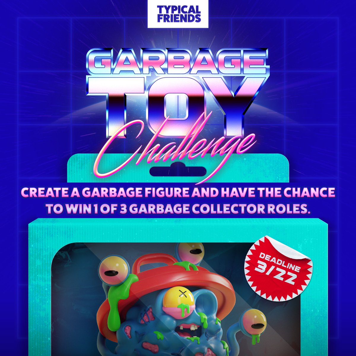 garbagefriends's tweet image. Calling all garbage toy makers, this is your chance to win 1 of 3 garbage roles up for grabs!

Rules are simple: 

🗑️Create a physical figure in the medium of your choice. 

🗑️Base it upon one of our teasers.

🗑️Style points for packaging and accessories.

Deadline: 22/3 12PM EST