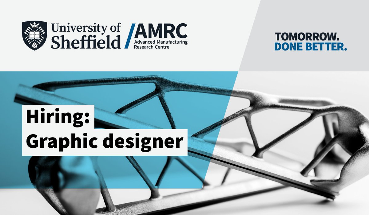 🚨 #JobAlert | We are looking for someone with a passion for creative and innovative design to help us deliver impactful campaigns and messaging, &amp; bring the AMRC’s new visual identity to life. 

Closes March 13, apply now 👇
bit.ly/3J2ue0N

<a href="/sheffielduni/">The University of Sheffield</a> | <a href="/HVM_Catapult/">High Value Manufacturing Catapult</a>