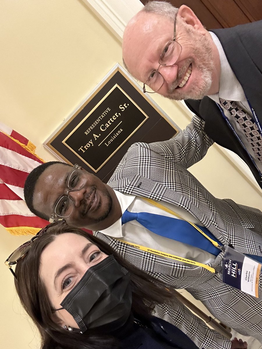 Thank you John Smart Jr. from @RepTroyCarter office for your time to hear the #CysticFibrosis story.  We appreciate your support of the #PasteurAct and #HELPcopaysAct.  #CFAdvocacy
