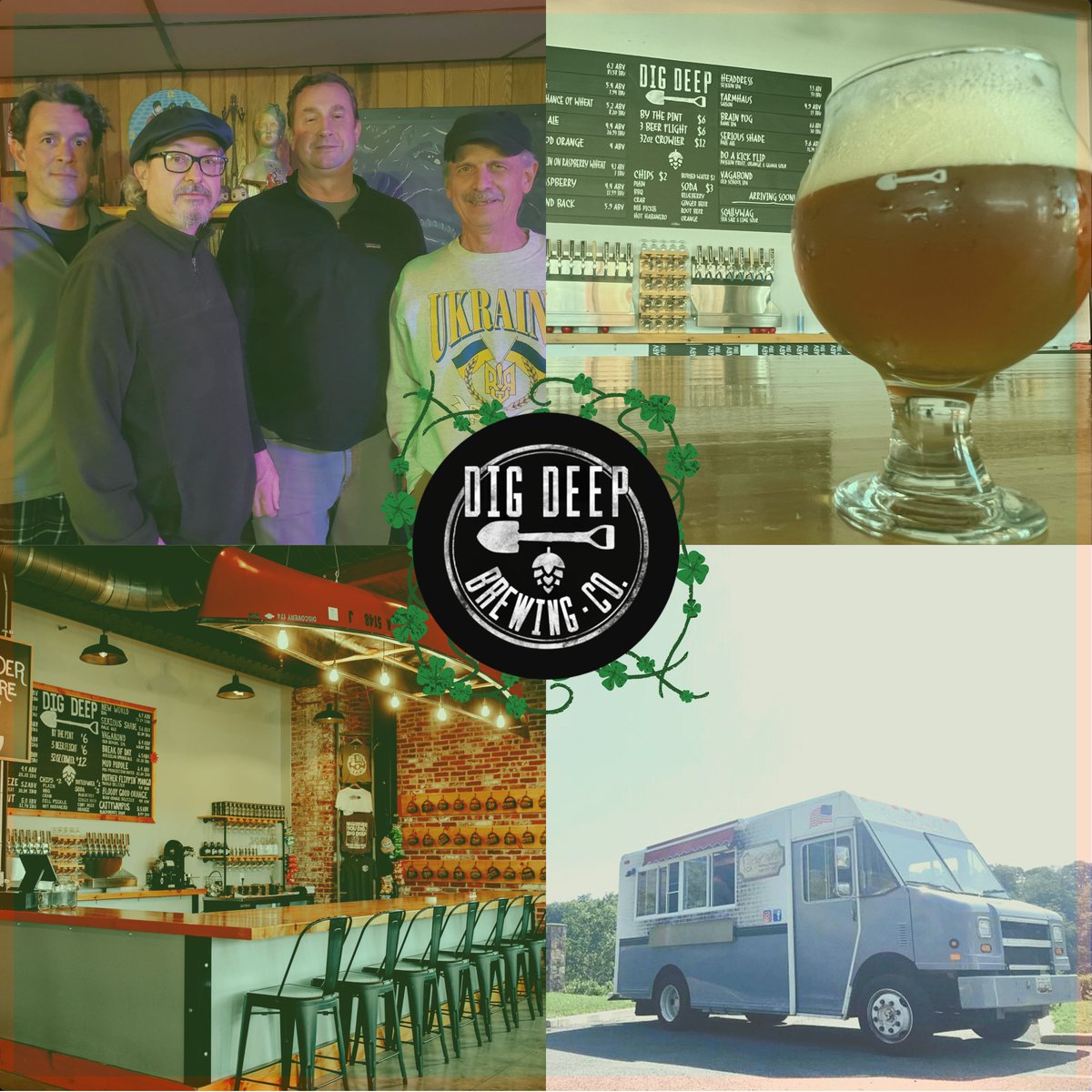 DigDeepBrewing's tweet image. 🍀Hooley with us at Dig Deep this Saturday! 🍀
Chef Pauls Food Truck will be serving it up and The Pros from Dover hit the stage at 5p !
#hooley #pubcrawl #food #music #beer #brewery