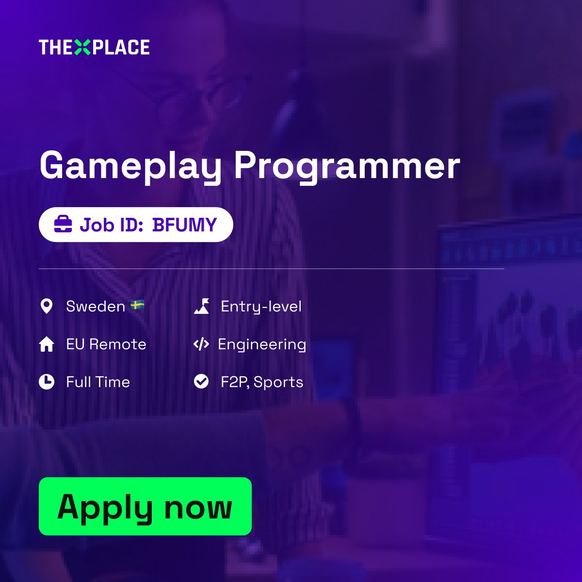 TheXPlace's tweet photo. Get your feet wet ⚽ in this #EntryLevel Gameplay Programmer role.
Explore and help build a bold new #F2P & #CrossPlay #SportsGame.
Sign up to apply: https://t.co/JU9afU9Gxk
Use Job ID: BFUMY
🏡EU #Remote
#TheXPlace #GameplayProgrammer #WFH #Esports #SportsSim https://t.co/kQyI63hssW