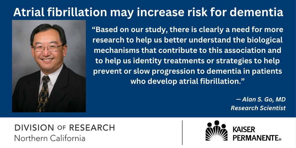 Kaiser Permanente Research NorCal (@kpdor) on Twitter photo Now in <a href="/JAHA_AHA/">JAHA</a>: Adults with #Afib had a greater risk of #dementia, with a stronger association seen in younger, healthier adults. New from <a href="/asgmd1/">Alan Go</a> <a href="/KPDOR/">Kaiser Permanente Research NorCal</a> <a href="/kpnorcal/">KPNorthernCal</a> <a href="/PermanenteDocs/">PermanenteDoctors</a> <a href="/KPSCalResearch/">Kaiser Permanente Research</a> <a href="/NishaKidneyDoc/">Nisha Bansal MD</a> <a href="/UWMedicine/">UW Medicine</a>
#CardioTwitter
Story: ibit.ly/fFxW Now in <a href="/JAHA_AHA/">JAHA</a>: Adults with #Afib had a greater risk of #dementia, with a stronger association seen in younger, healthier adults. New from <a href="/asgmd1/">Alan Go</a> <a href="/KPDOR/">Kaiser Permanente Research NorCal</a> <a href="/kpnorcal/">KPNorthernCal</a> <a href="/PermanenteDocs/">PermanenteDoctors</a> <a href="/KPSCalResearch/">Kaiser Permanente Research</a> <a href="/NishaKidneyDoc/">Nisha Bansal MD</a> <a href="/UWMedicine/">UW Medicine</a>
#CardioTwitter
Story: ibit.ly/fFxW