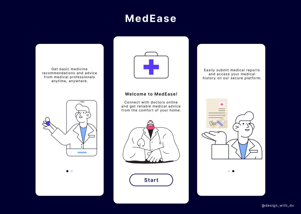 DiyaVijay6's tweet image. Day 23 of my daily UI challenge: designing the perfect onboarding experience for MedEase, my new medical app. Connect with top-notch healthcare providers from the comfort of your couch - stay tuned for more updates! #dailyUI #UIDesign #onboardingdesign #appdesign #userexperience