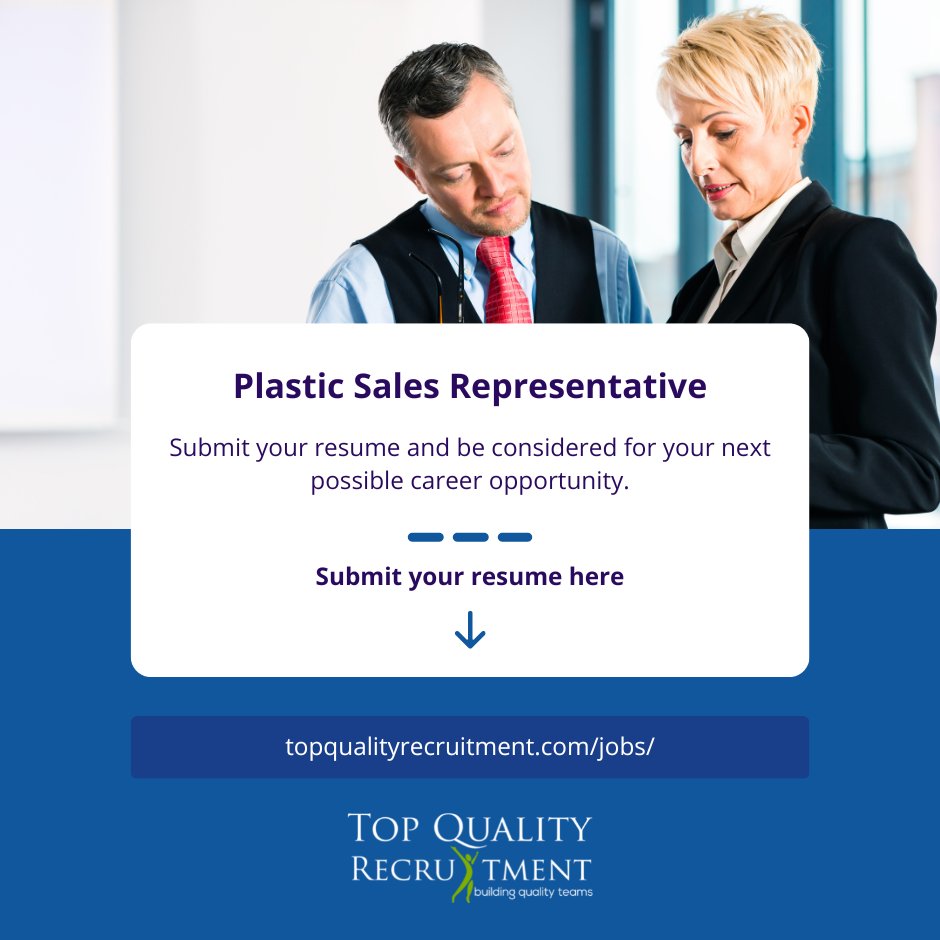 We are hiring a Plastic Sales Representative in Elmira, NY.

Apply now: ow.ly/YMrp50N6LZv 

#tqr #NYjob #job2023 #hiring #sales #salesrepresentative #plasticsales