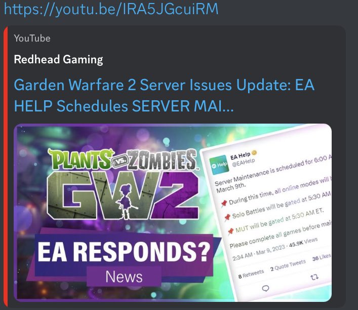 Garden Warfare 2 Server Issues Update: EA HELP Schedules SERVER MAINTENANCE!!  (News) 