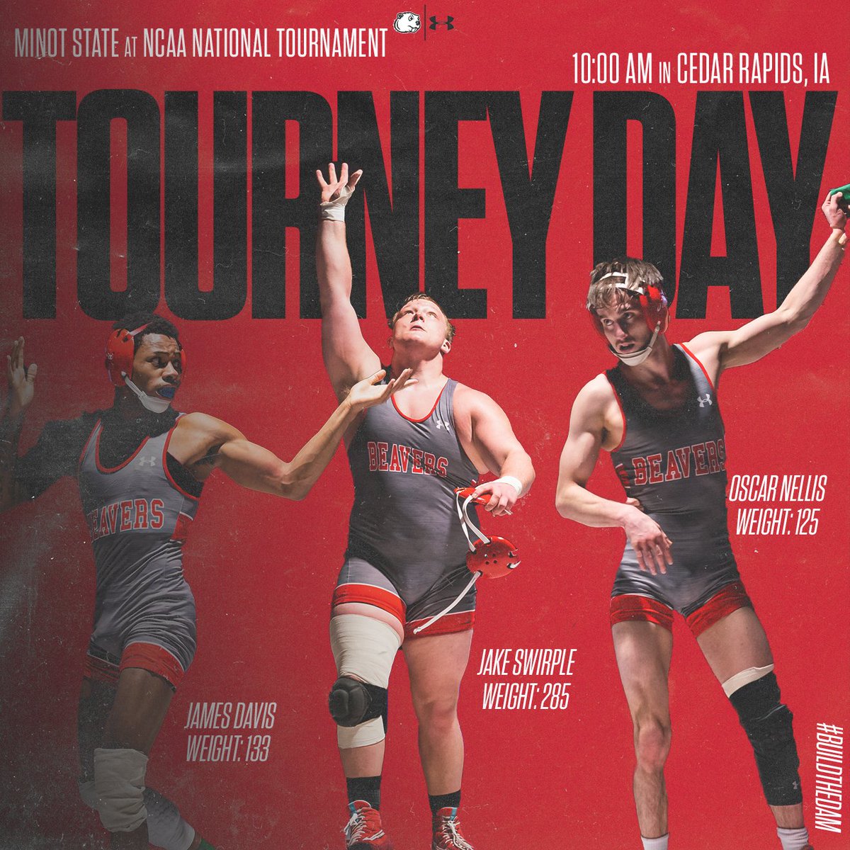 🚨NATIONAL TOURNEY🚨
It's national tournament time ladies and gents! Three gentlemen are going to wrestle their way to the top! Follow along!

📺: bit.ly/3FcXe50
📊: bit.ly/3ytuEsq

#BuildTheDam | #OnwardBeavers
