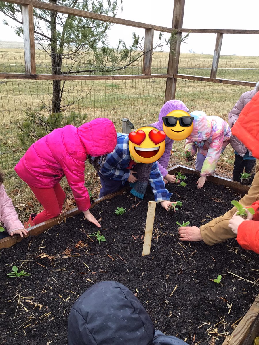 We braved the cold and rain with Ms. Jenny from @ColumbiaUrbanAg to begin planting our garden. First graders can’t wait to enjoy fresh kale, lettuce, and spinach. #cpsbest #PrairieProud #AgLearning #PlaceBasedLearning #FirstGrade