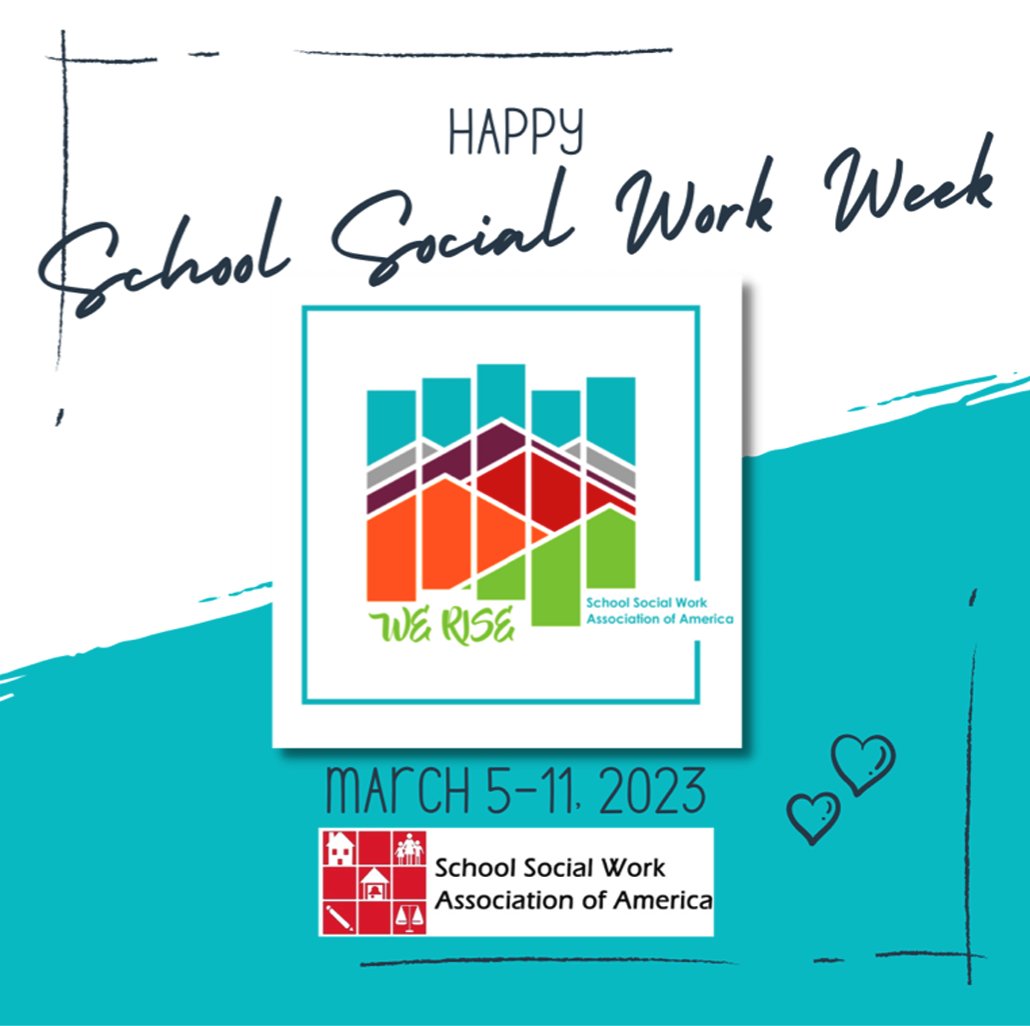 Santo_Dal's tweet photo. School Social Workers are trained mental health professionals who are the link between the home, school, and community. School Social Workers rise up to support all! Thank a School Social Worker today for #SSWweek2023 #WeRise2023 https://t.co/7d9ORPq5zQ
