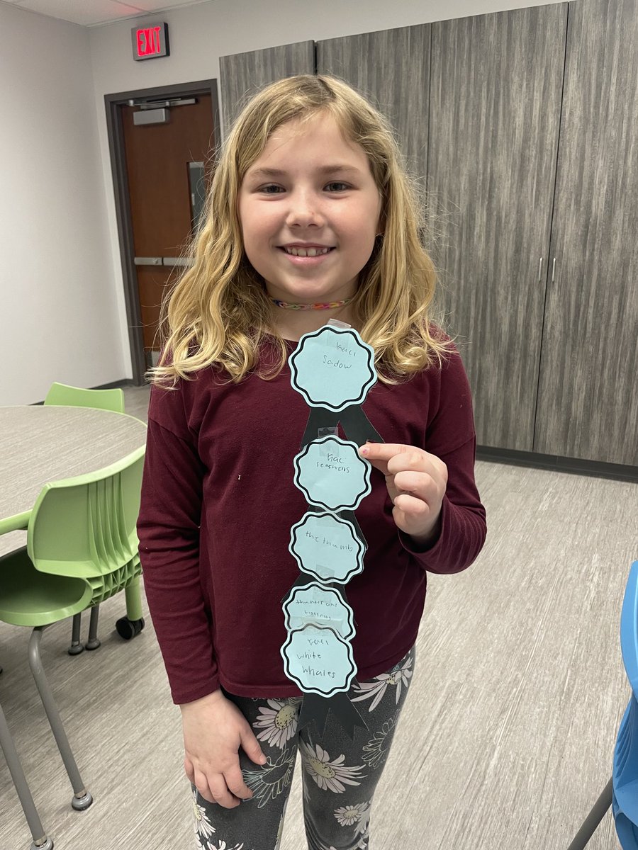 5 blue ribbons means 5 stories completed!!! This student is a ROCK ⭐️! #theMESway